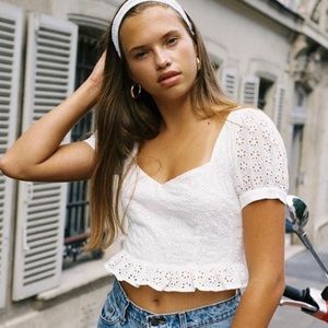 NEW WITH TAGS! With Jéan Anouk Top - white eyelett